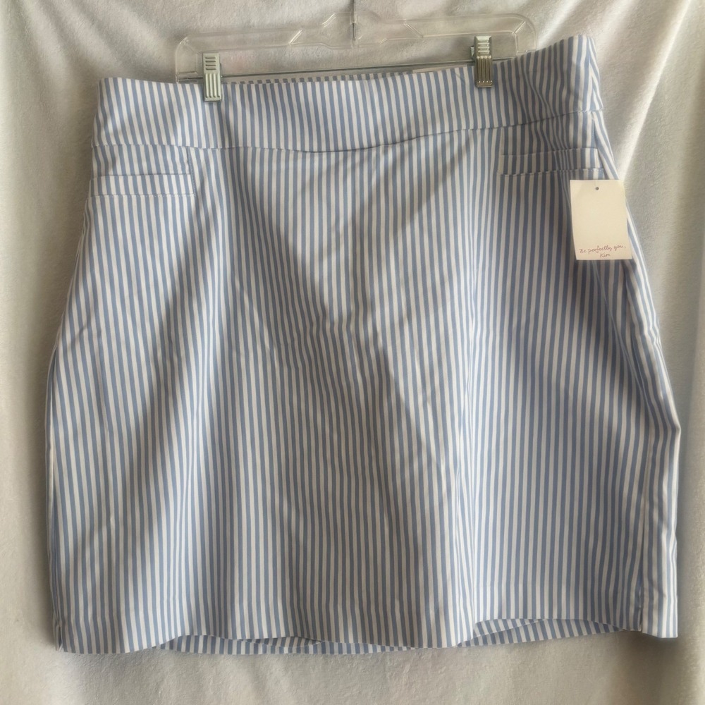 Kim Rogers Millennium Skort 20W Plus Blue White Striped